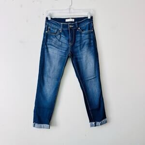 Kancan Cuffed Mid Rise Straight Leg Blue Jeans Women’s Size 27